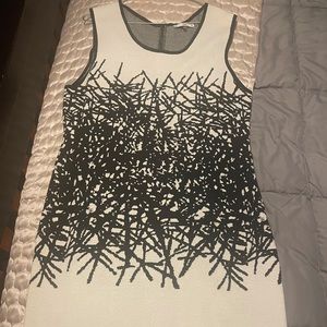 Black and White stretch abstract dress